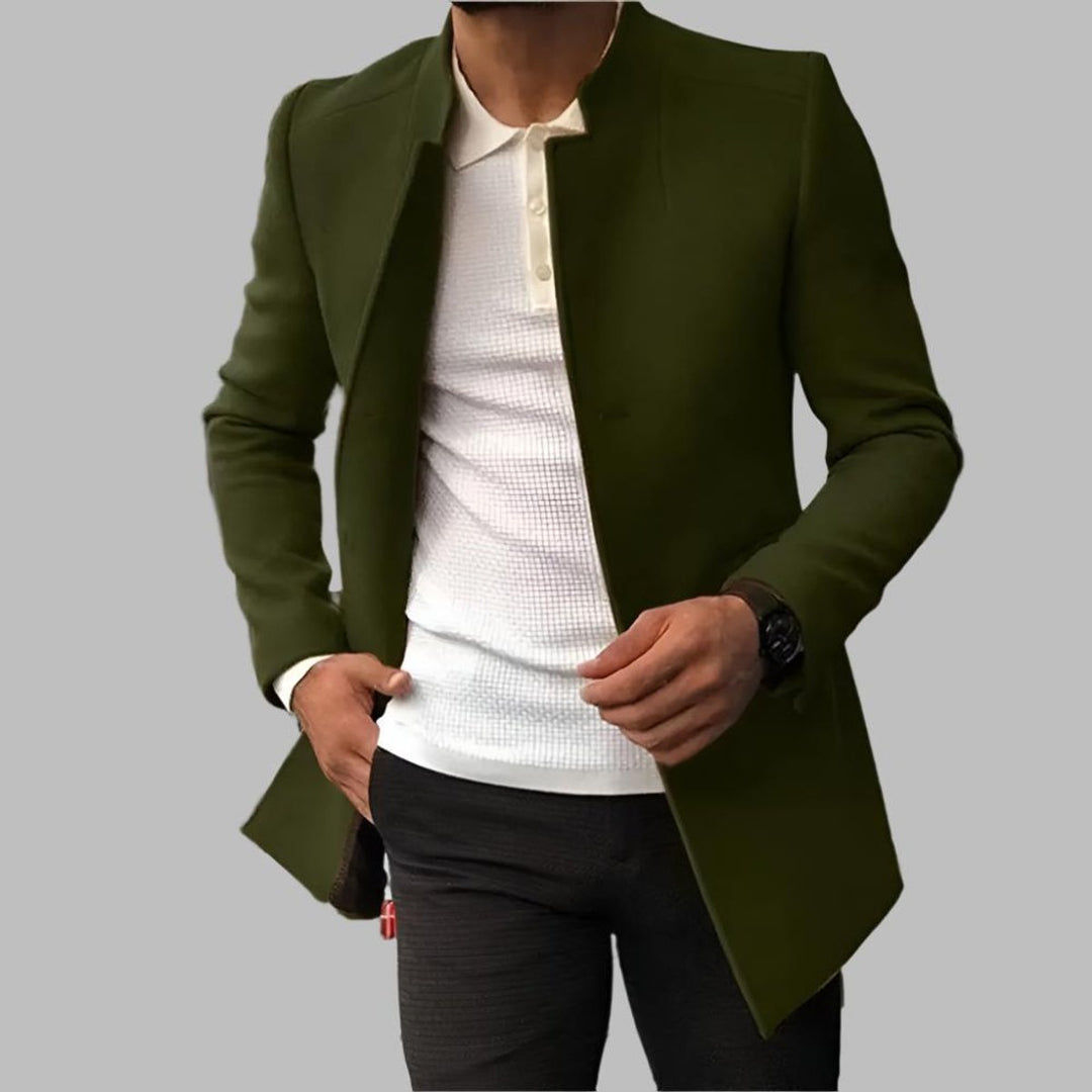 Matthias | Herren Slim-Fit Wollmantel mit Stehkragen