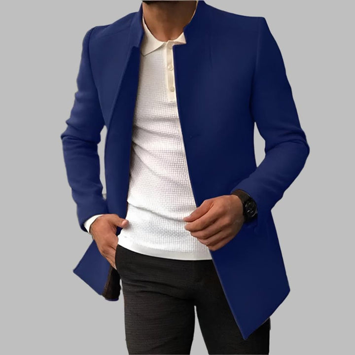 Matthias | Herren Slim-Fit Wollmantel mit Stehkragen