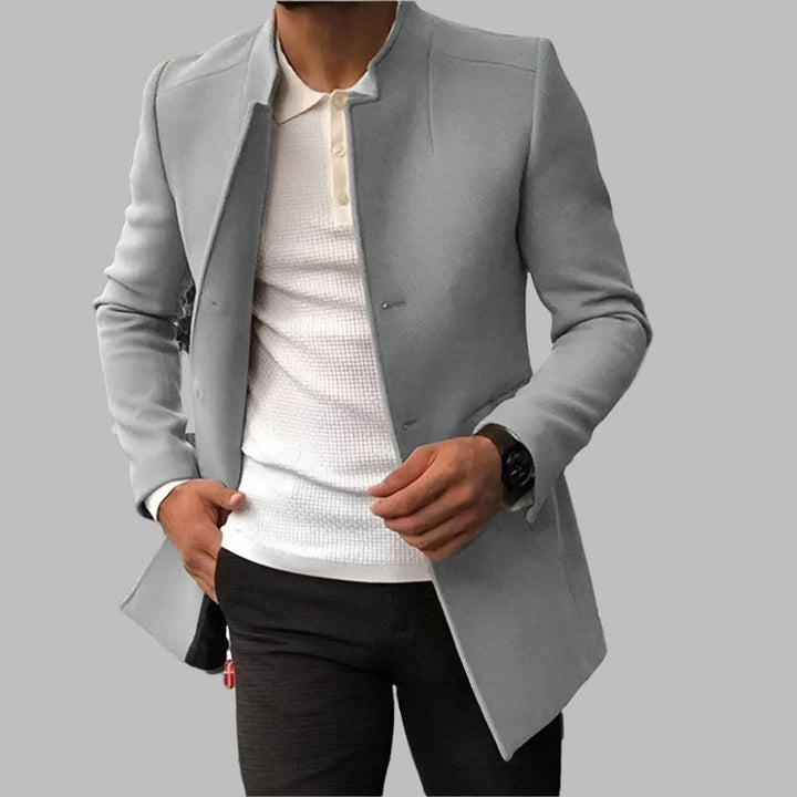 Matthias | Herren Slim-Fit Wollmantel mit Stehkragen