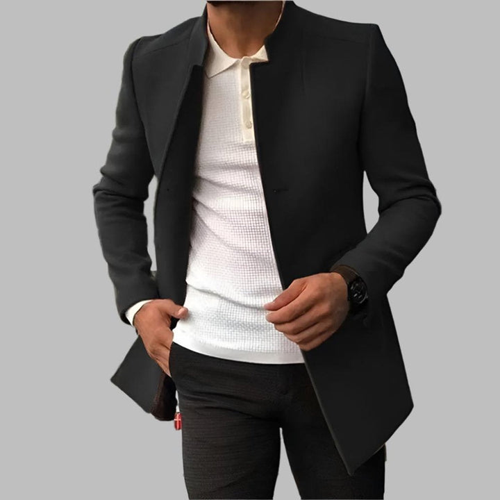 Matthias | Herren Slim-Fit Wollmantel mit Stehkragen