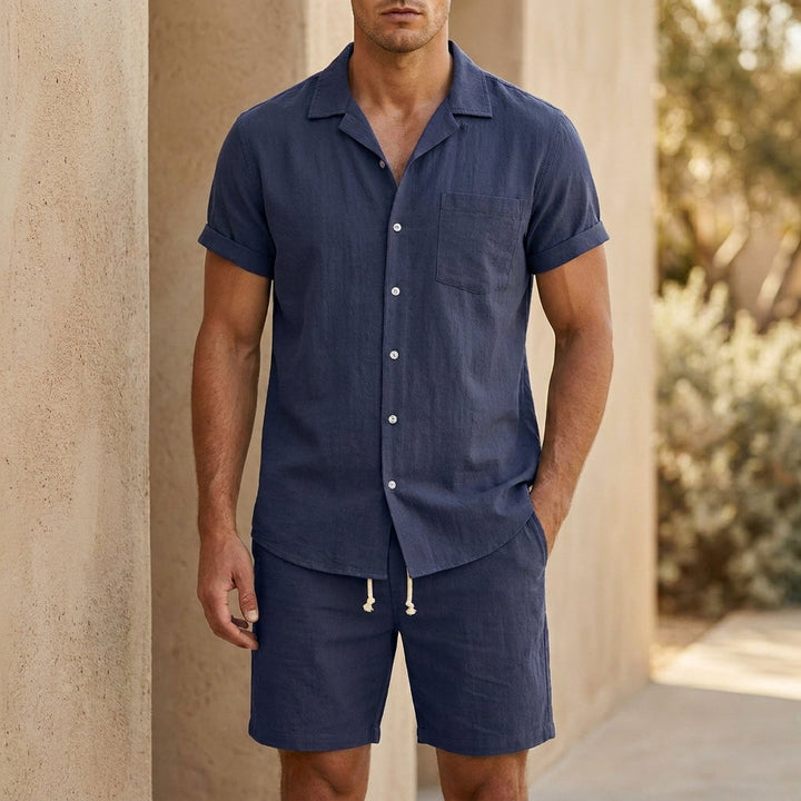 Matthias | Herren Sommer Set Kurzarmhemd und Shorts