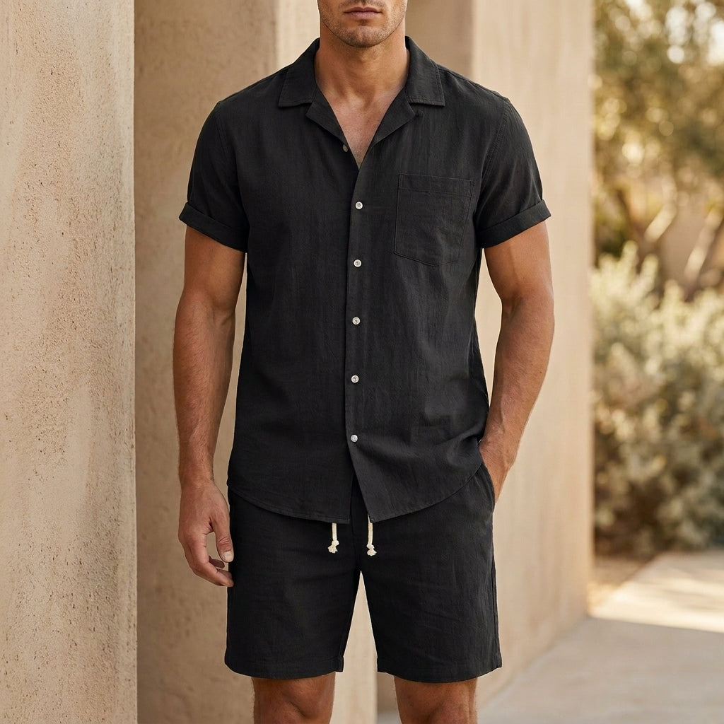 Matthias | Herren Sommer Set Kurzarmhemd und Shorts