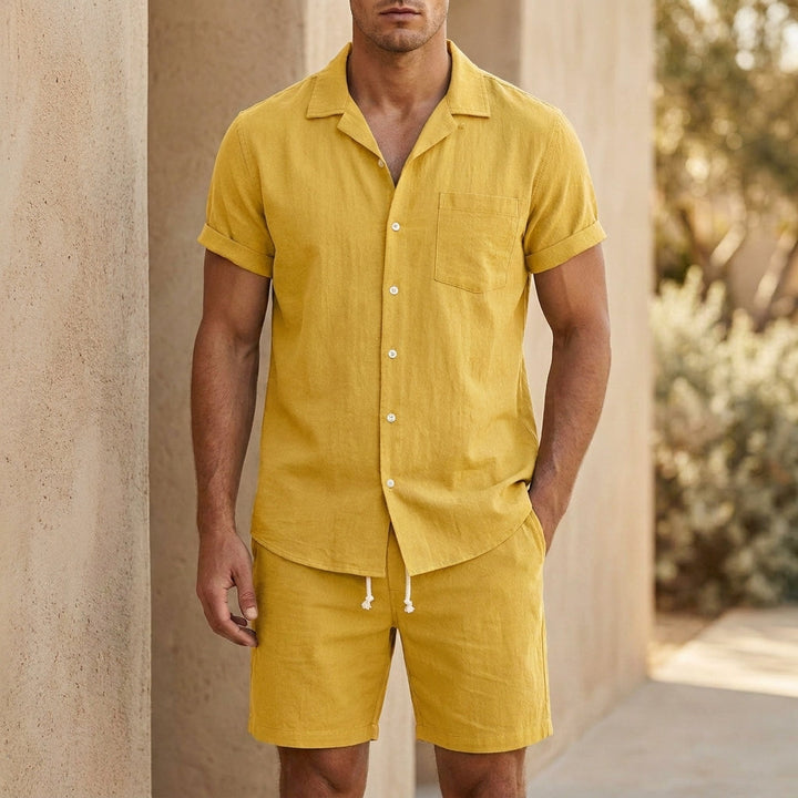 Matthias | Herren Sommer Set Kurzarmhemd und Shorts