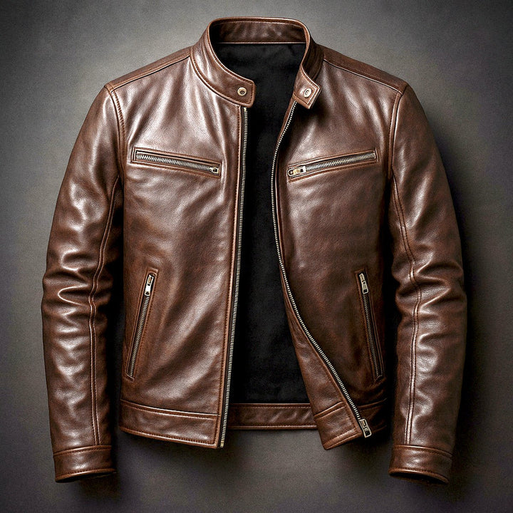 Maximilian | Herren Gesteppte Bikerjacke Echtleder