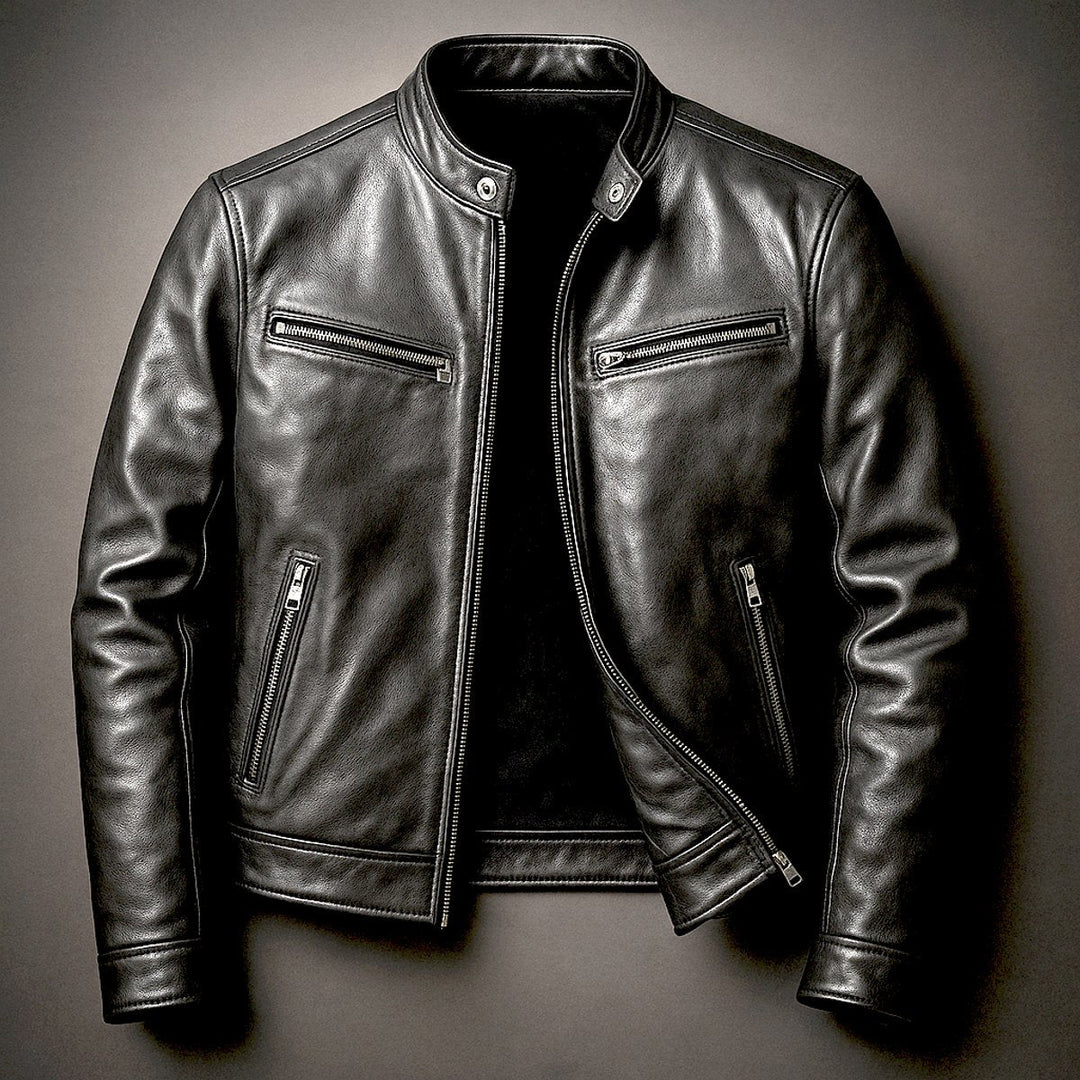 Maximilian | Herren Gesteppte Bikerjacke Echtleder