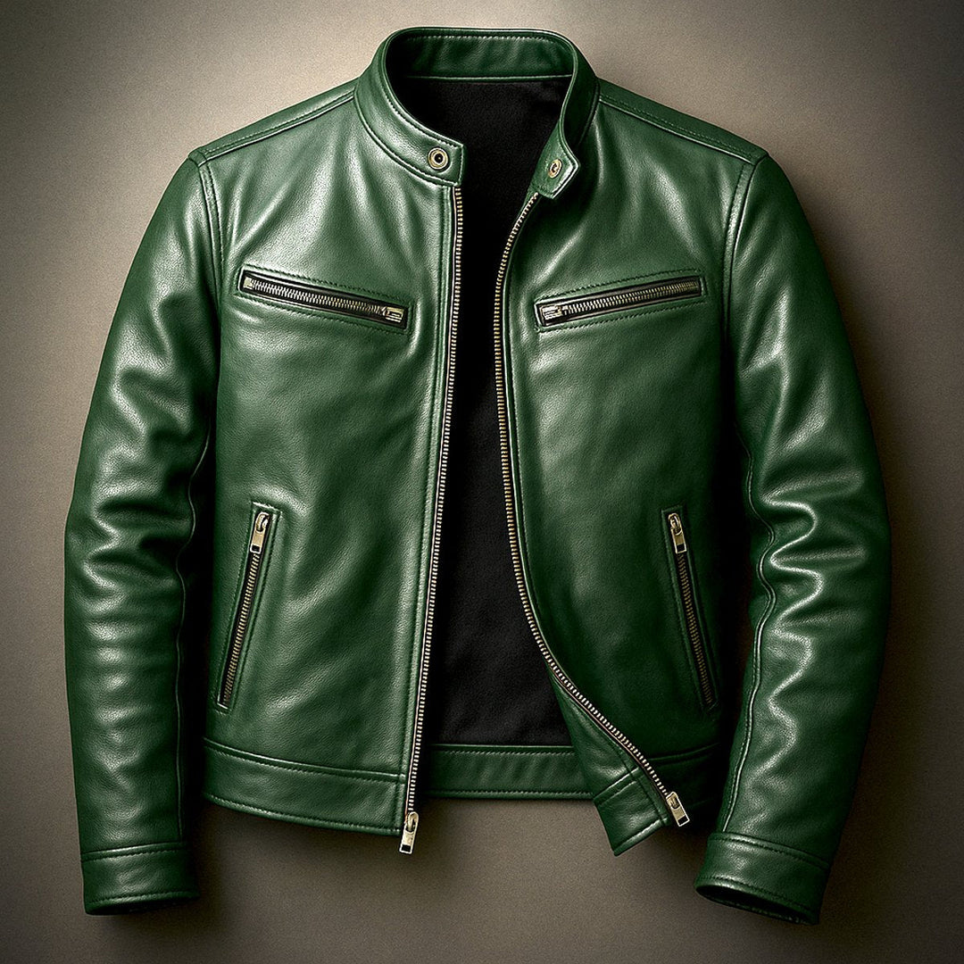 Maximilian | Herren Gesteppte Bikerjacke Echtleder