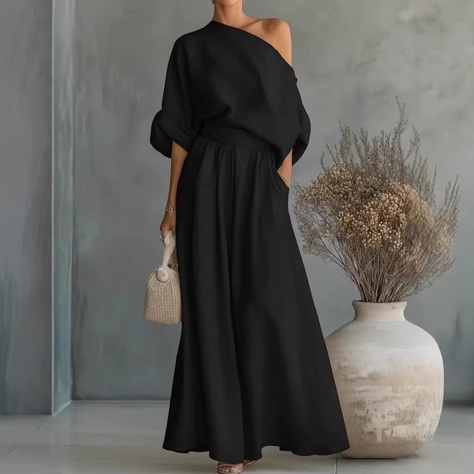Mereike | Damen Oversize Bluse Weite Hose Set