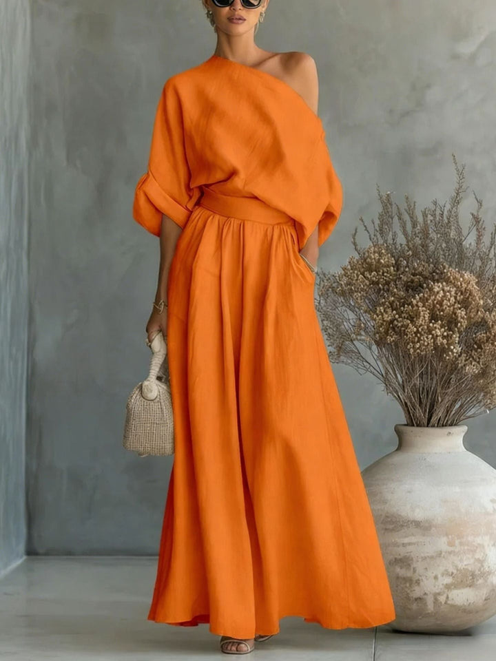 Mereike | Damen Oversize Bluse Weite Hose Set