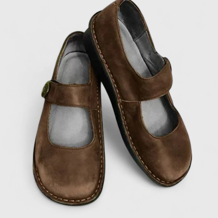 Mila | Damen Mary Jane Schuhe mit Klettverschluss