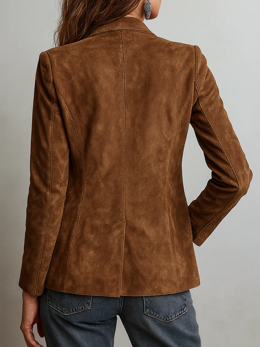 Mila Damen Vintage-Jacke mit Kontrastnähten im Retro-Stil