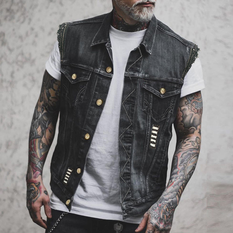 Milan | Herren Ärmellose Denim Weste