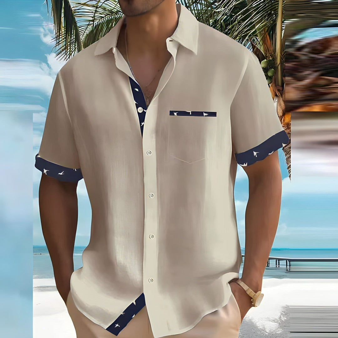Milan | Herren Kurzarmhemd mit Kontrastdetails