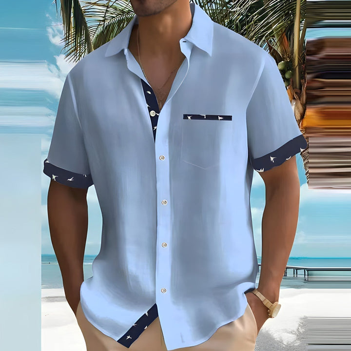 Milan | Herren Kurzarmhemd mit Kontrastdetails