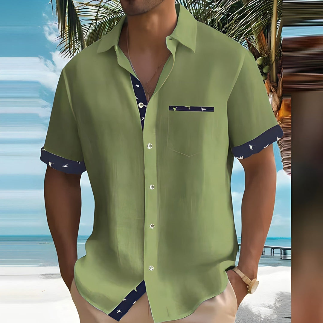 Milan | Herren Kurzarmhemd mit Kontrastdetails