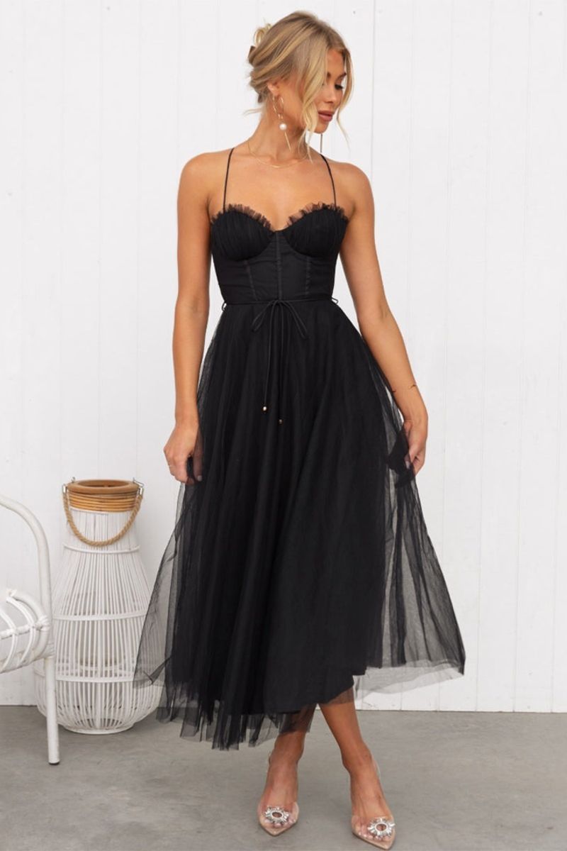 Mirela | Tüllkleid mit Korsettschnürung Midikleid