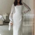 Mirella | Langarm Maxikleid mit eckigem Ausschnitt