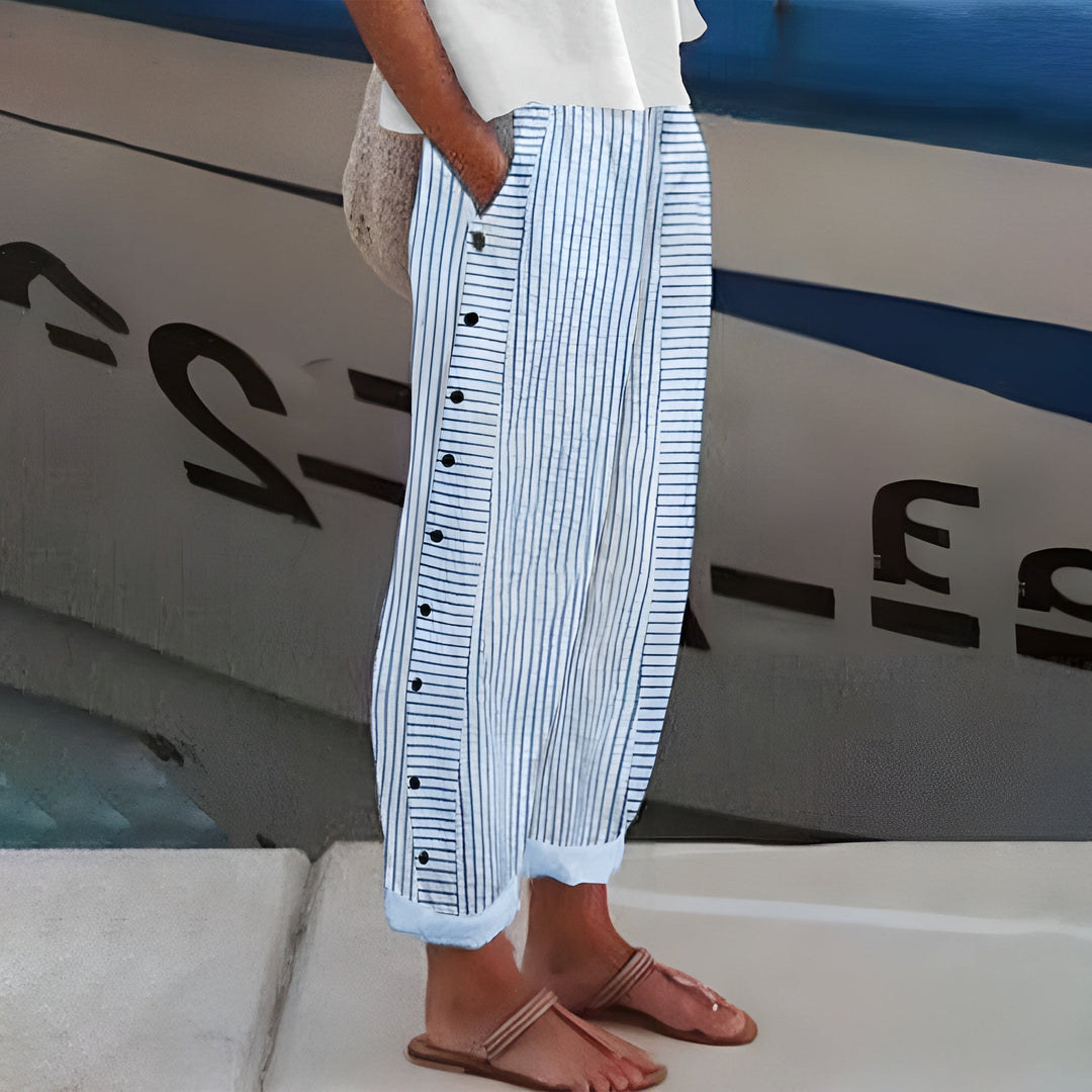 Miriam | Damen Luftige Sommerhose mit Umschlagsaum