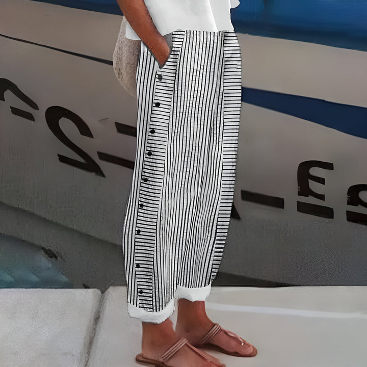 Miriam | Damen Luftige Sommerhose mit Umschlagsaum