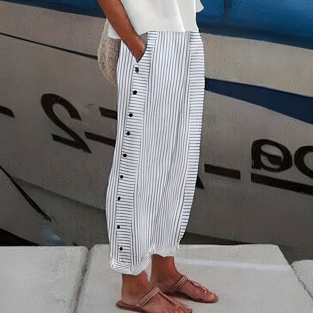 Miriam | Damen Luftige Sommerhose mit Umschlagsaum