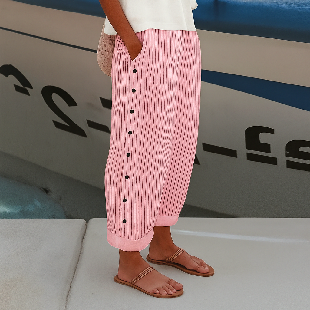 Miriam | Damen Luftige Sommerhose mit Umschlagsaum