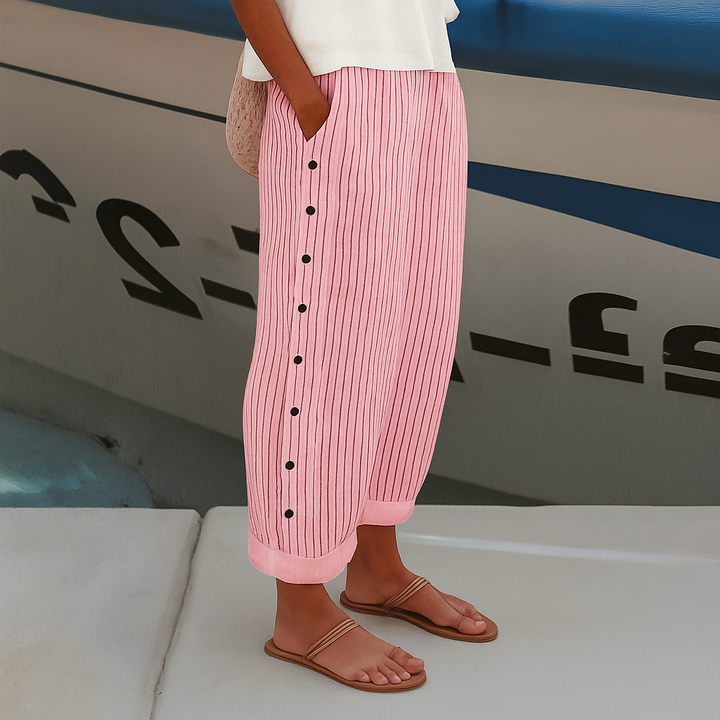 Miriam | Damen Luftige Sommerhose mit Umschlagsaum