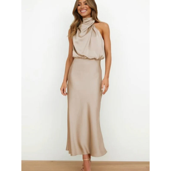 Nayra | Damen Elegantes Neckholder Maxi Abendkleid