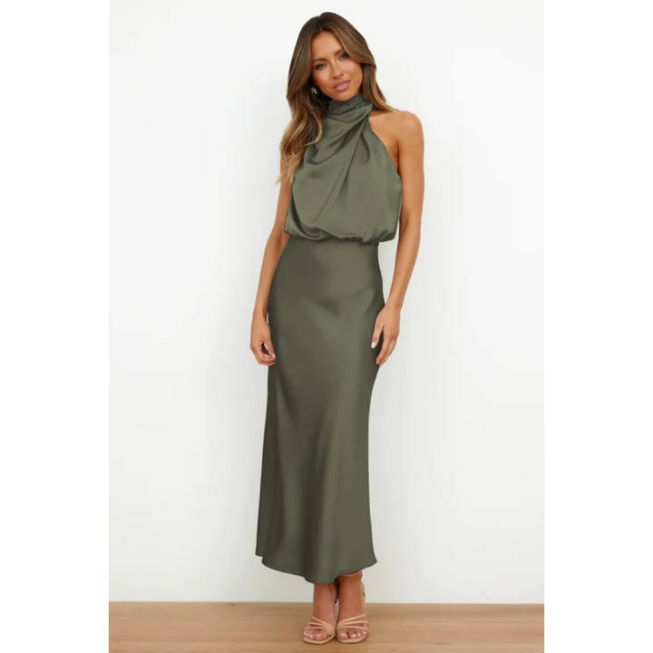 Nayra | Damen Elegantes Neckholder Maxi Abendkleid