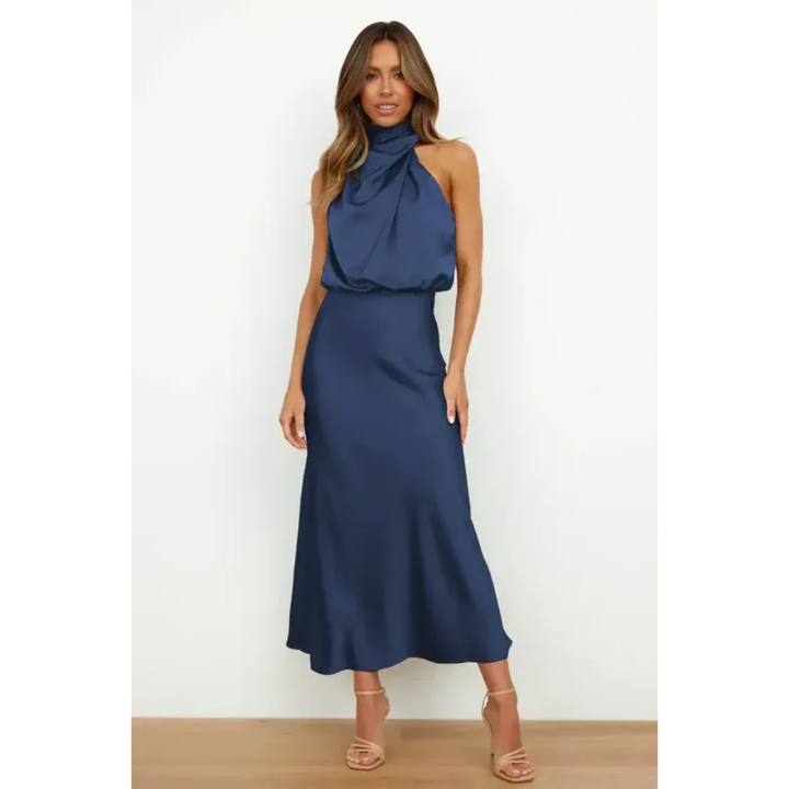 Nayra | Damen Elegantes Neckholder Maxi Abendkleid