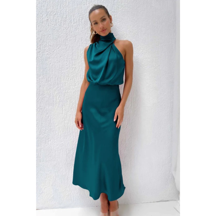 Nayra | Damen Elegantes Neckholder Maxi Abendkleid