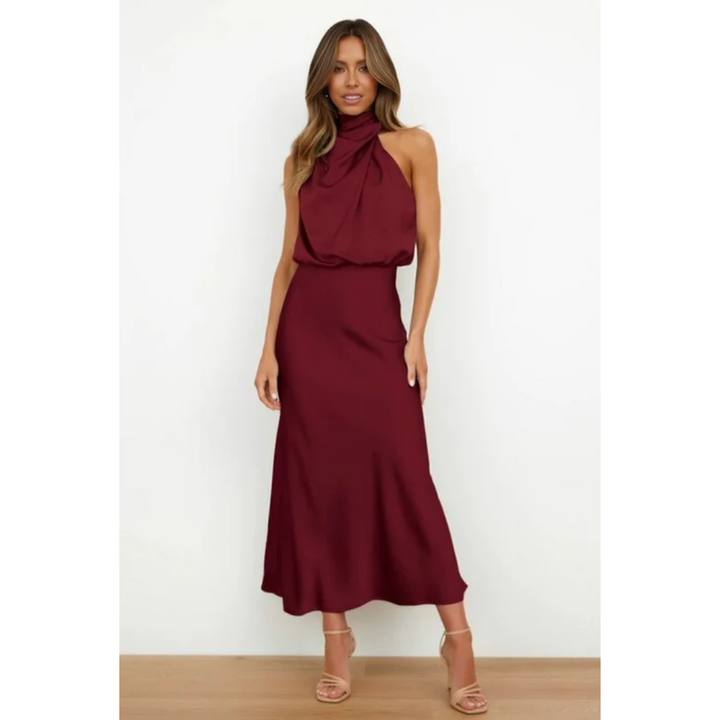 Nayra | Damen Elegantes Neckholder Maxi Abendkleid