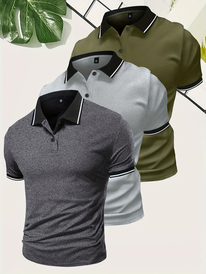 Noah | Herren Kurzarm Poloshirt Dreier-Set