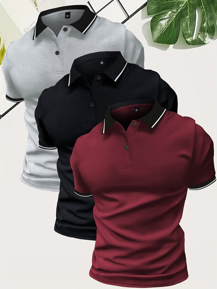Noah | Herren Kurzarm Poloshirt Dreier-Set
