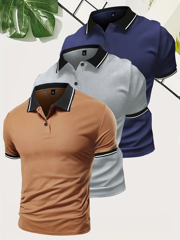 Noah | Herren Kurzarm Poloshirt Dreier-Set