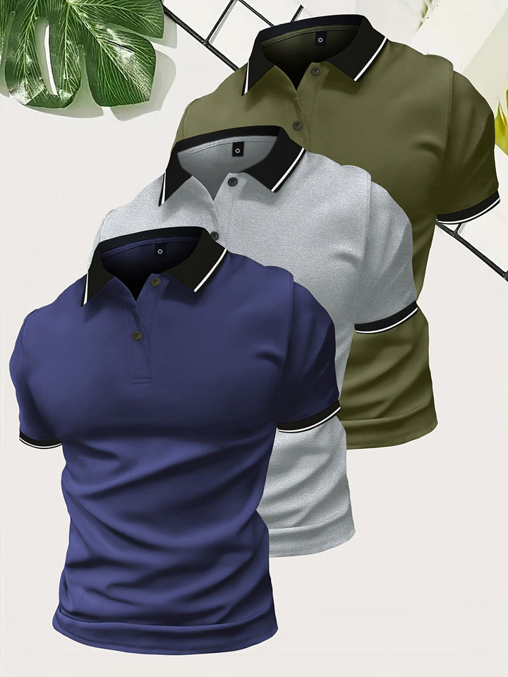 Noah | Herren Kurzarm Poloshirt Dreier-Set