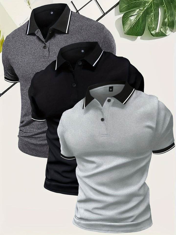 Noah | Herren Kurzarm Poloshirt Dreier-Set
