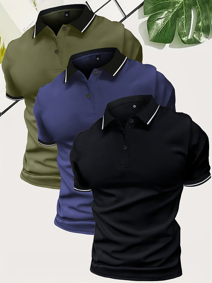 Noah | Herren Kurzarm Poloshirt Dreier-Set