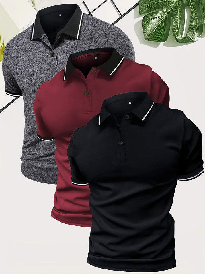 Noah | Herren Kurzarm Poloshirt Dreier-Set