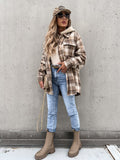 Nora | Damen Karierte Hemdjacke mit Kapuze und Brusttaschen