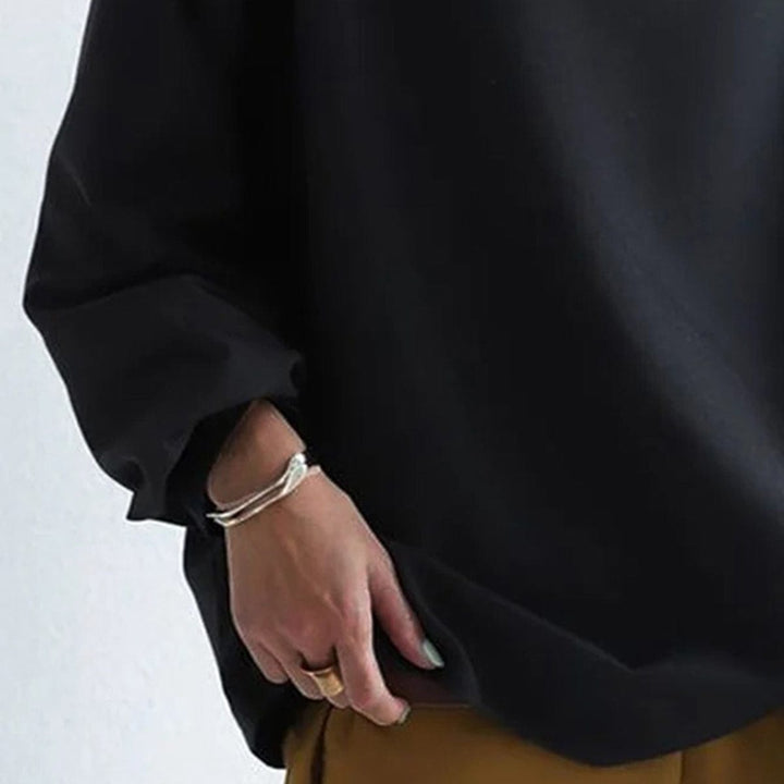 Okka Damen Strickpullover mit Stehkragen und überschnittenen Schultern