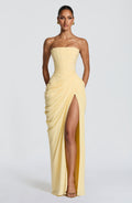 Olivia | Maxikleid mit Schnürung und Schlitz