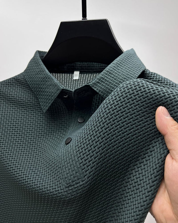 Oskar | Herren Strukturiertes Kurzarm-Poloshirt