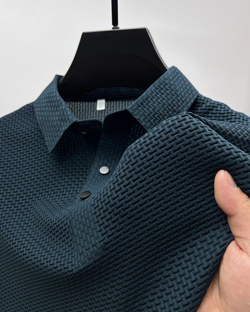 Oskar | Herren Strukturiertes Kurzarm-Poloshirt