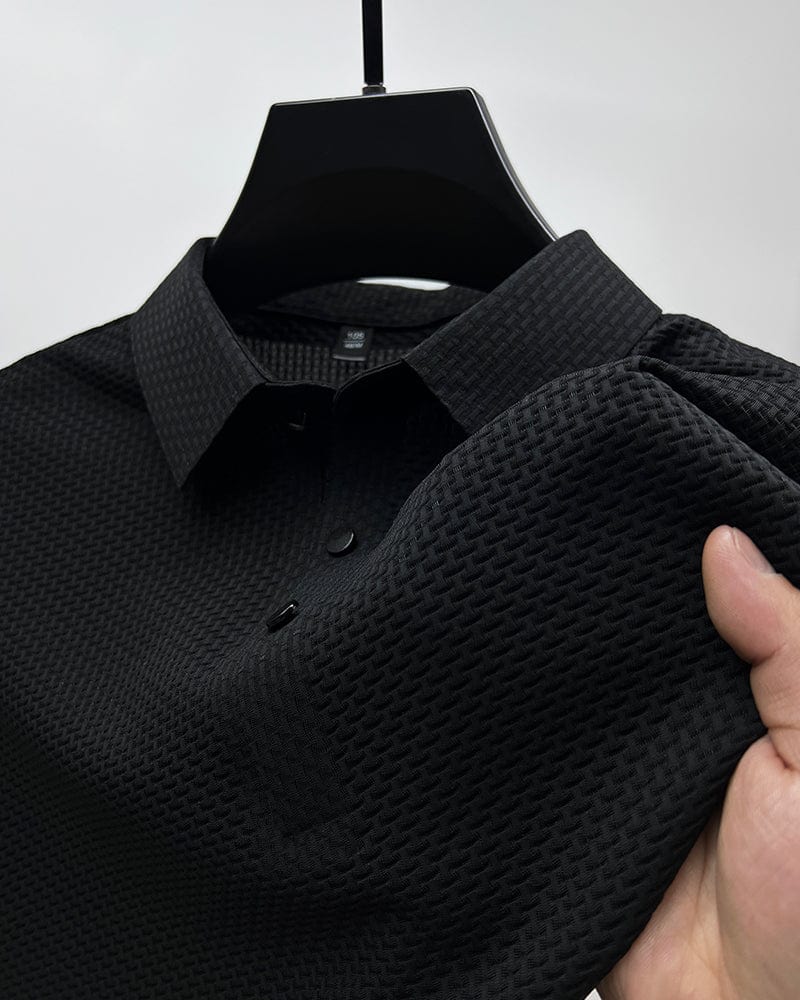 Oskar | Herren Strukturiertes Kurzarm-Poloshirt