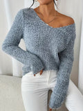 Paula | Damen weiter Strickpullover mit V-Ausschnitt und lockerer Silhouette