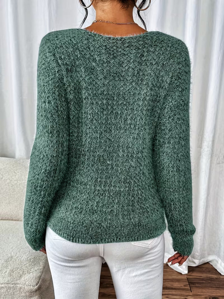 Paula Damen weiter Strickpullover mit V-Ausschnitt und lockerer Silhouette