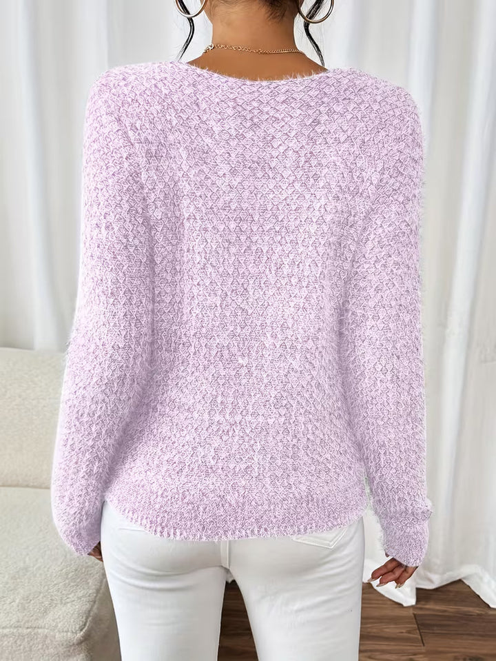 Paula Damen weiter Strickpullover mit V-Ausschnitt und lockerer Silhouette