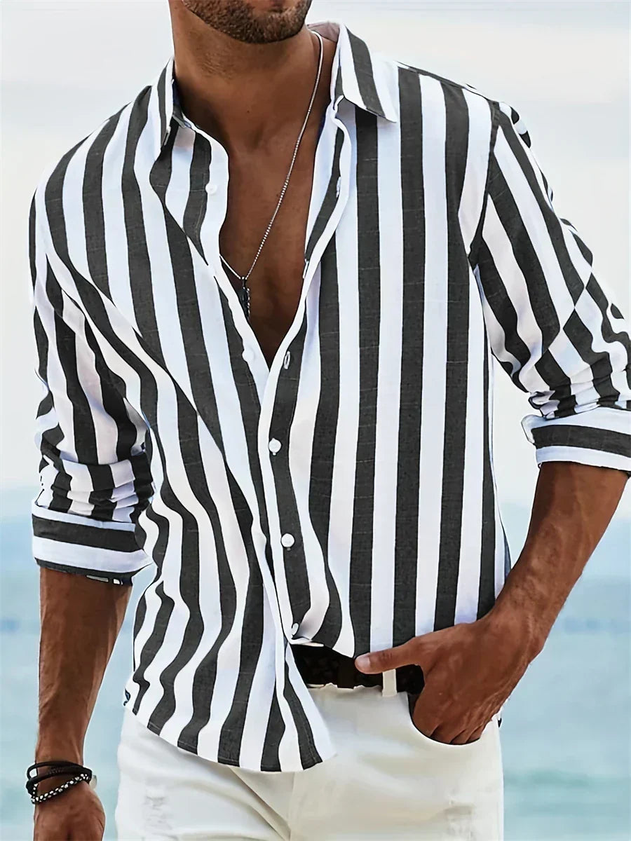 Peter | Herren gestreiftes Relaxed-Sommerhemd