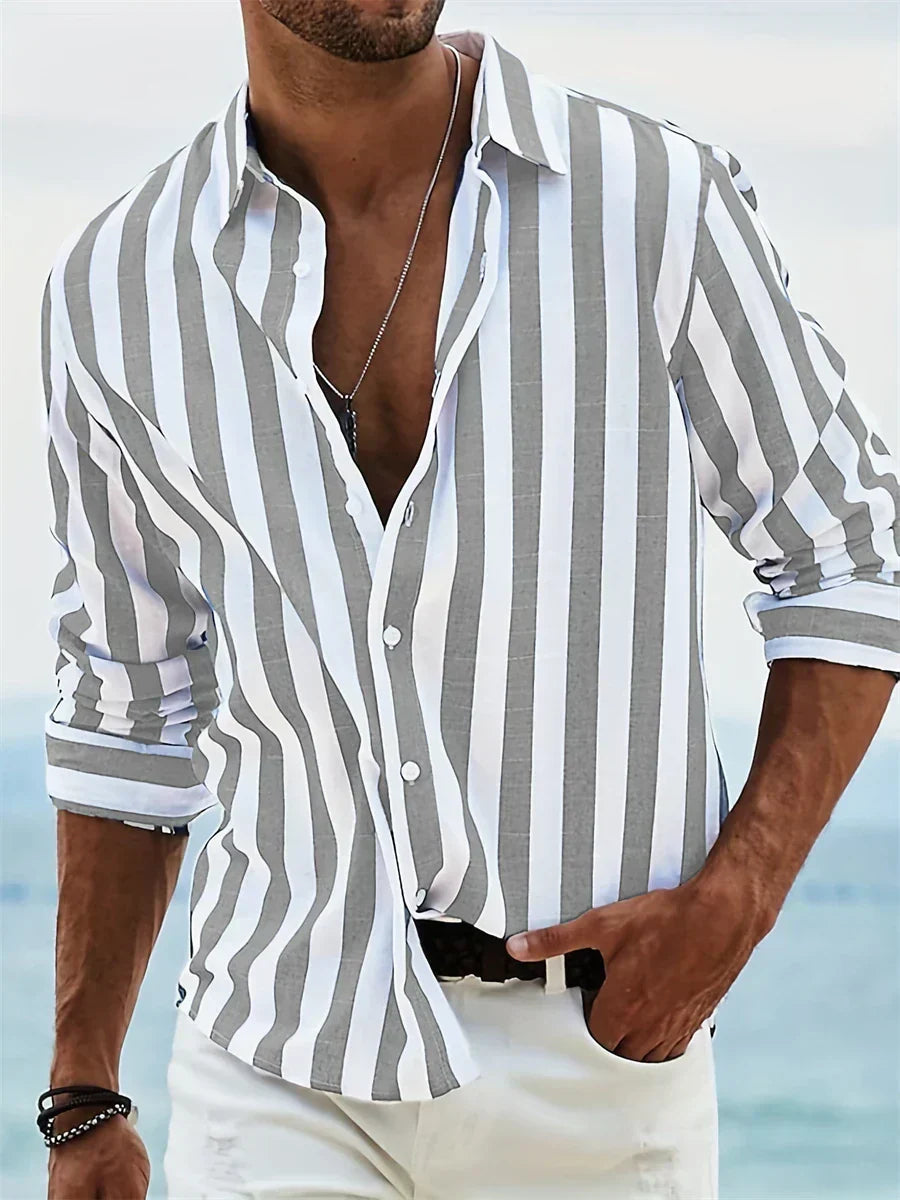 Peter | Herren gestreiftes Relaxed-Sommerhemd