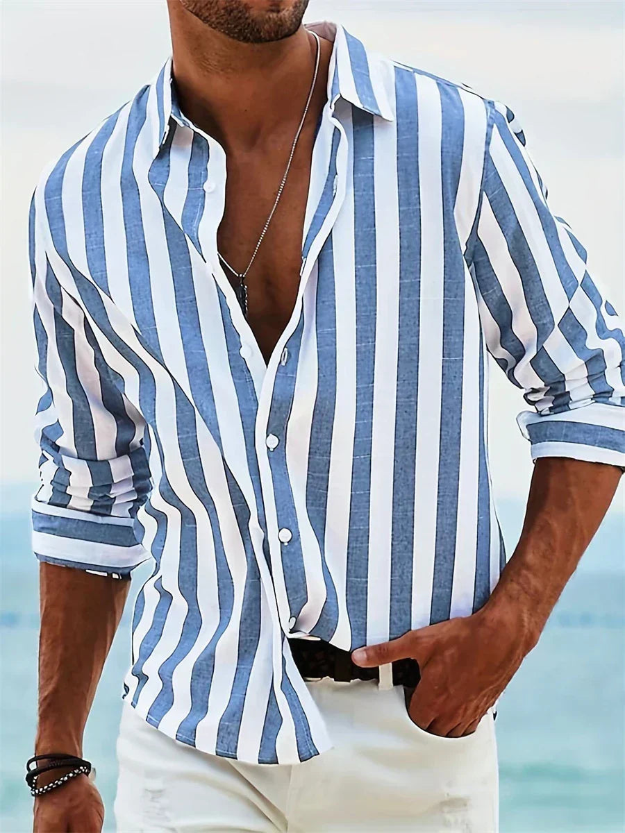 Peter | Herren gestreiftes Relaxed-Sommerhemd