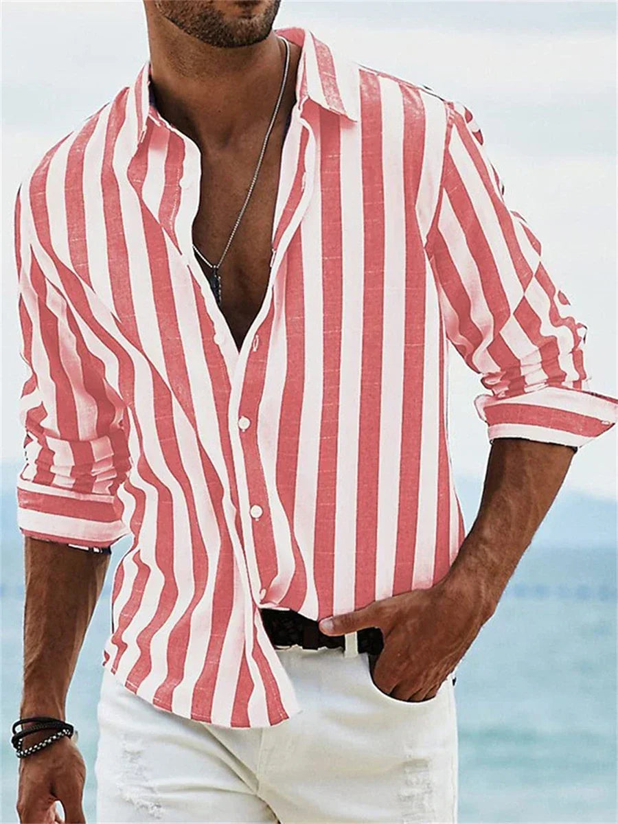 Peter | Herren gestreiftes Relaxed-Sommerhemd